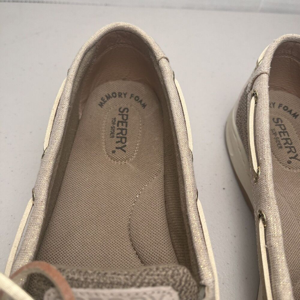 Sperry Womens Slip On Loafers Boat Shoes Top Sider Angelfish Linen Gold 7.5 - Picture 8 of 15